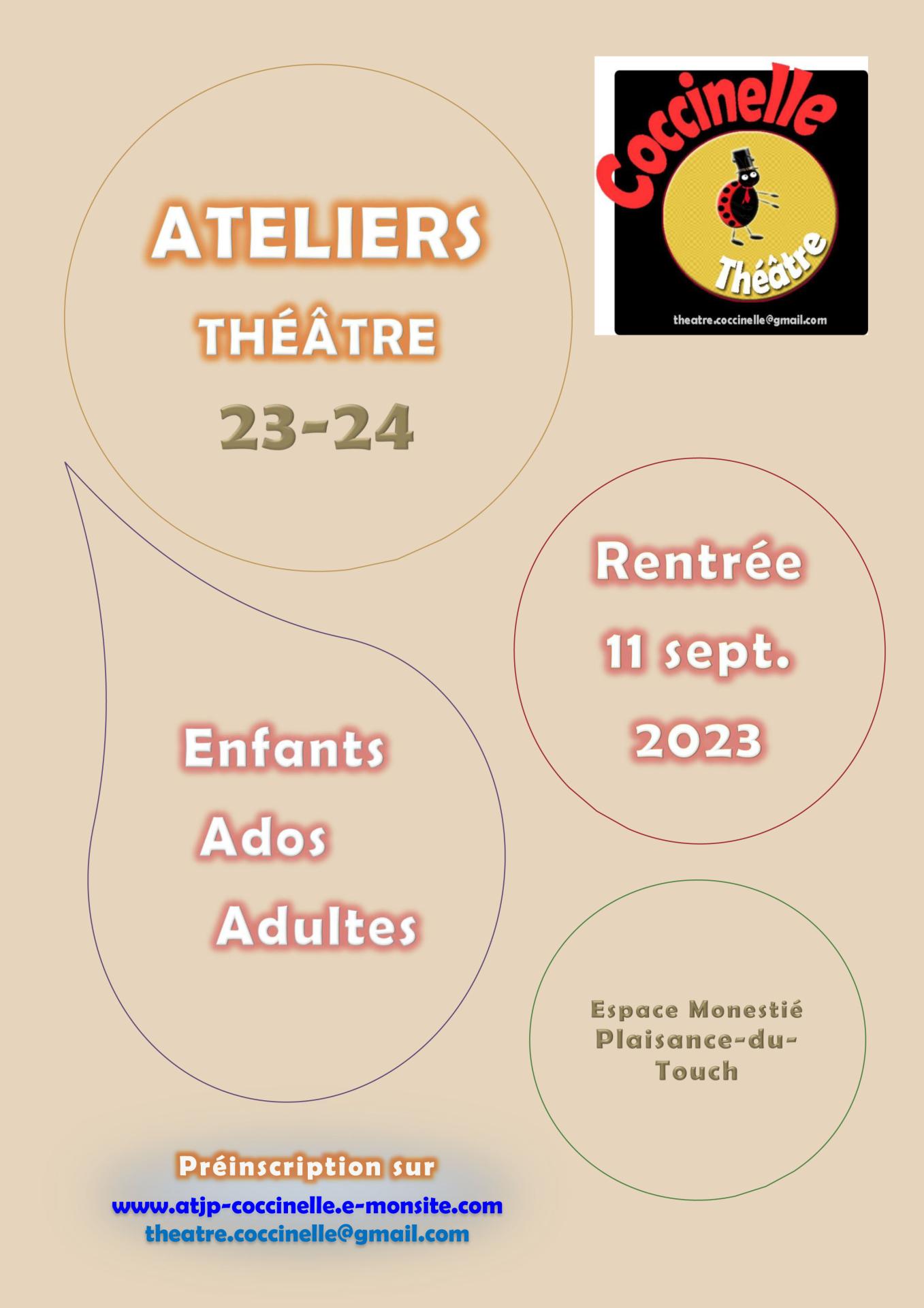 Rentrée Ateliers 2023-2024
